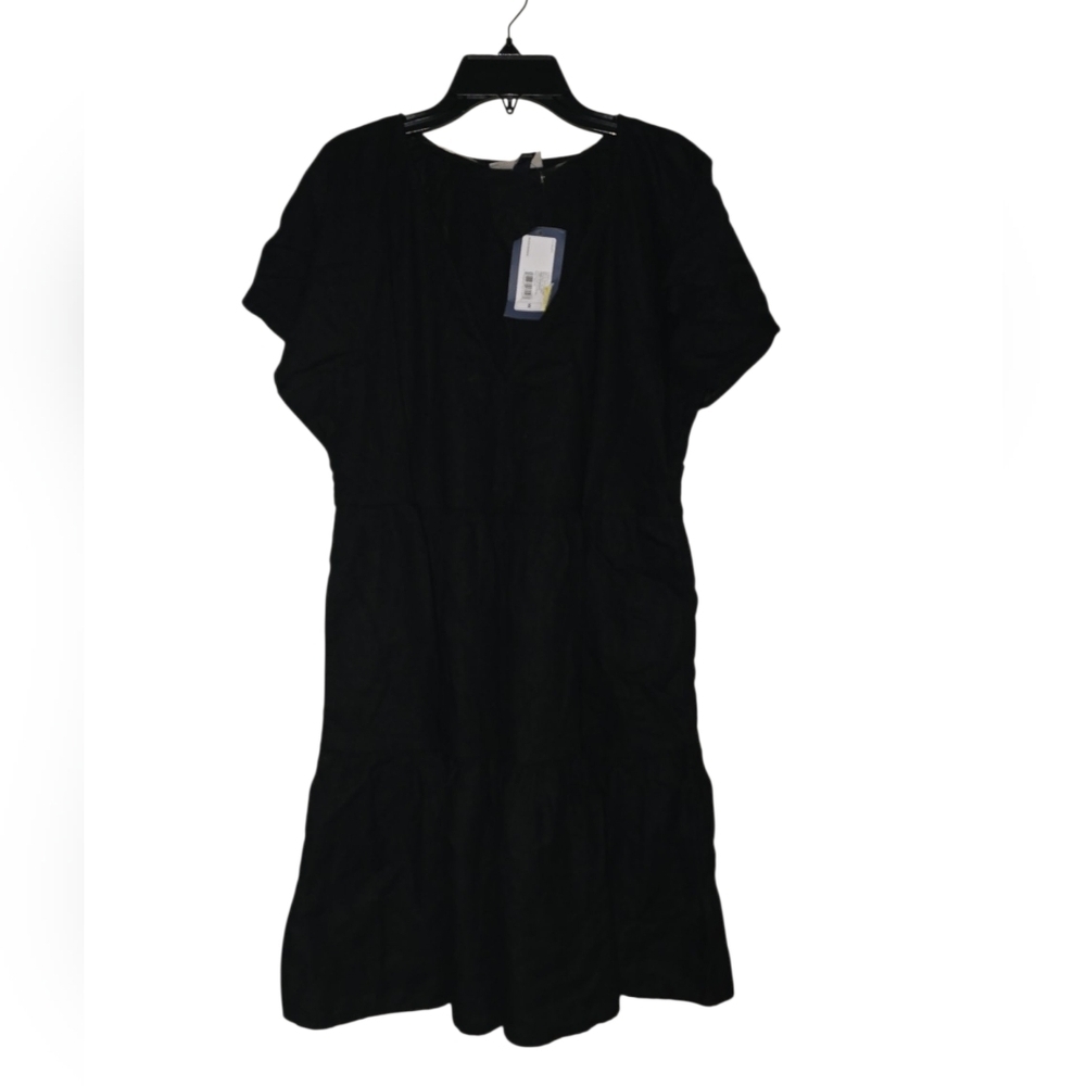 Womens Universal Thread Black Midi Dress Casual Short Sleeve, Small, NWT!!!
